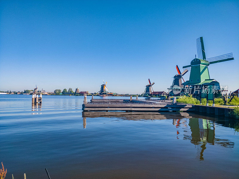 Zaanse Schans的传统荷兰风车